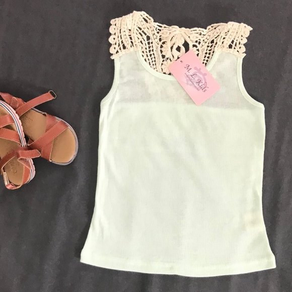 Girl's Tank -Lace Back -Natural Lace - Picture 4 of 8